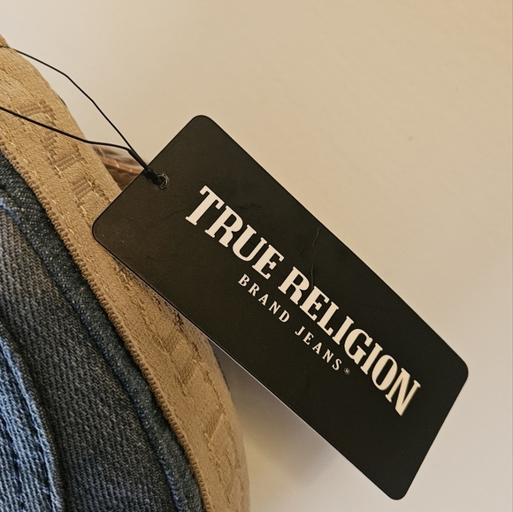 NWT TRUE RELIGION Blue Denim Crossbody Bag - Picture 3 of 8
